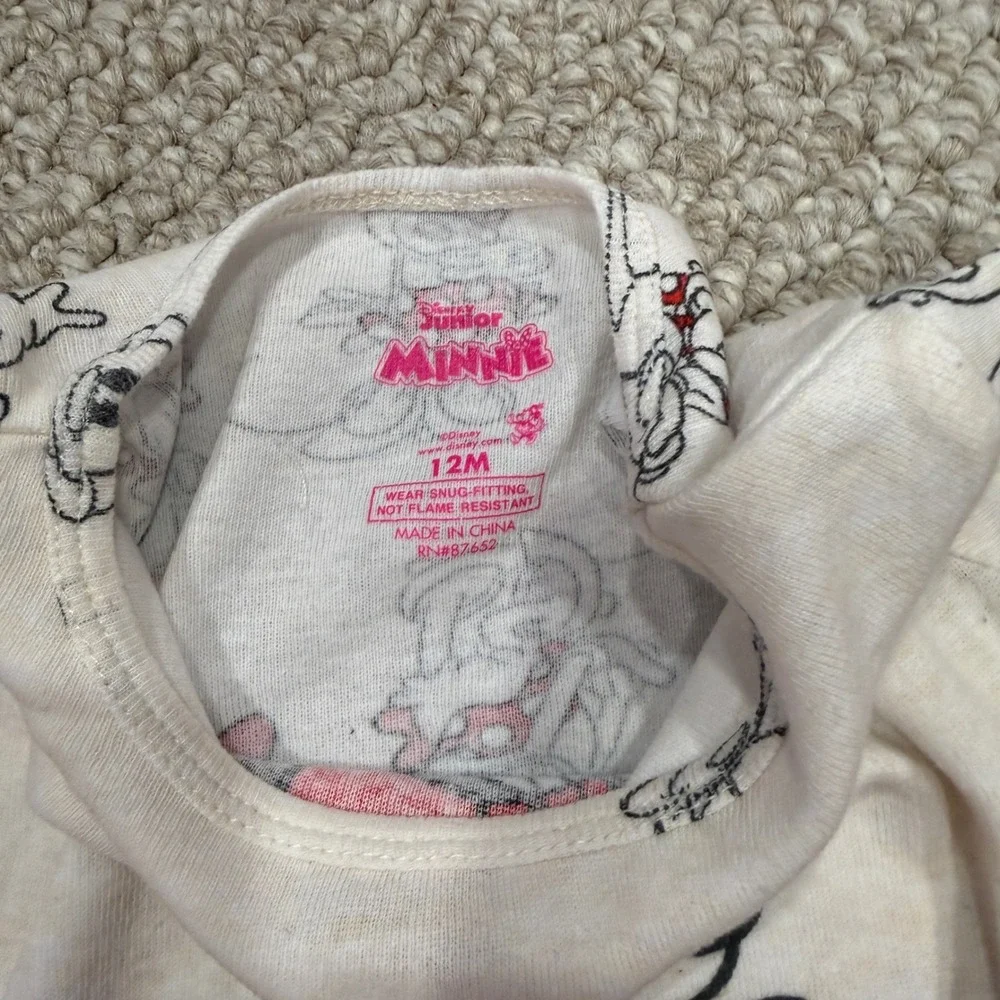 Disney Baby Minnie Mouse Pajama Set‎ Size 12 Months